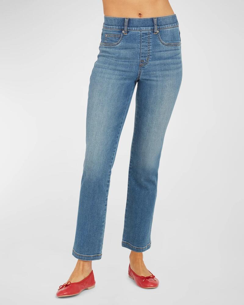 Spanx High-Rise Straight-Leg Denim Jeans Cover