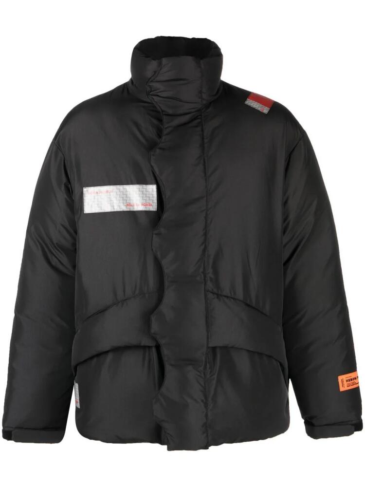 Heron Preston logo-patch padded coat - Black Cover