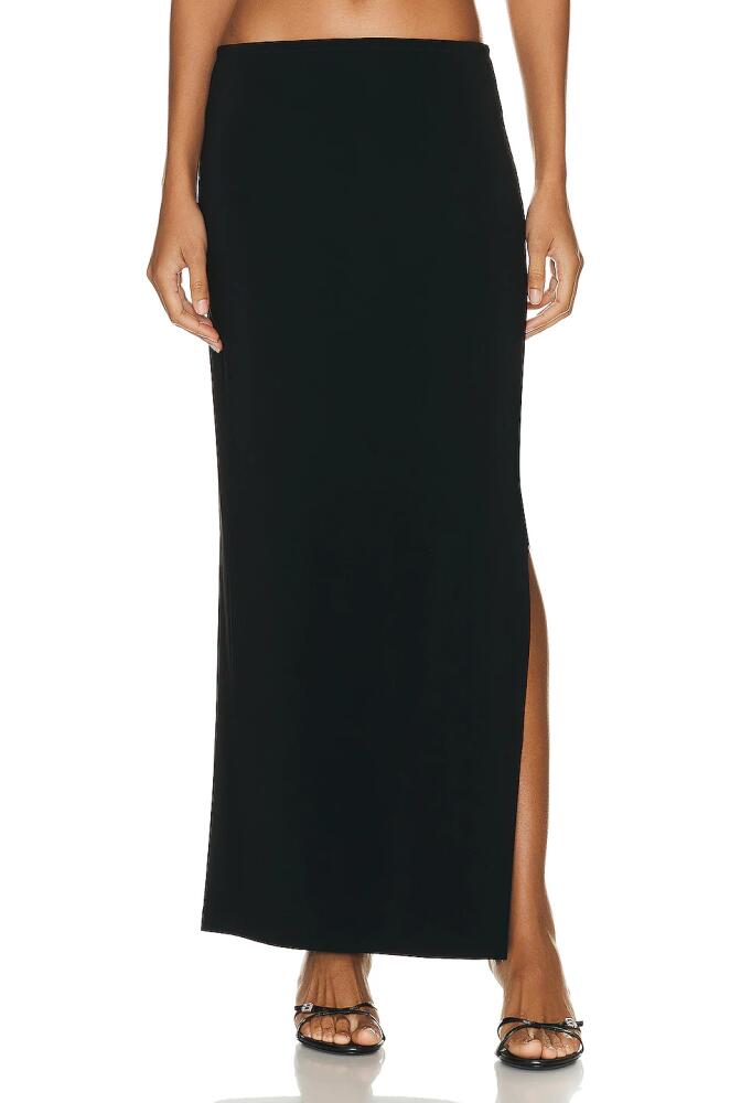 Norma Kamali Side Slit Long Skirt in Black Cover