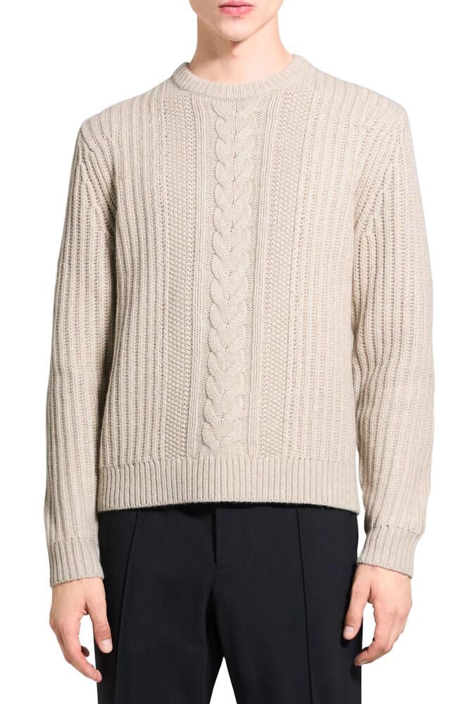 Theory Vilare Dane Crewneck Sweater in Light Beige Melange - 1In Cover