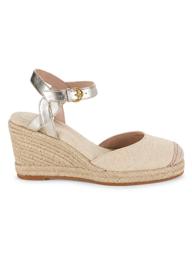 Cole Haan Women's Cap Toe Espadrille Wedge Pumps - Natural Linen Cover