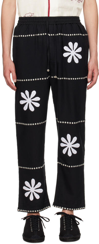 HARAGO Black Appliqué Trousers Cover