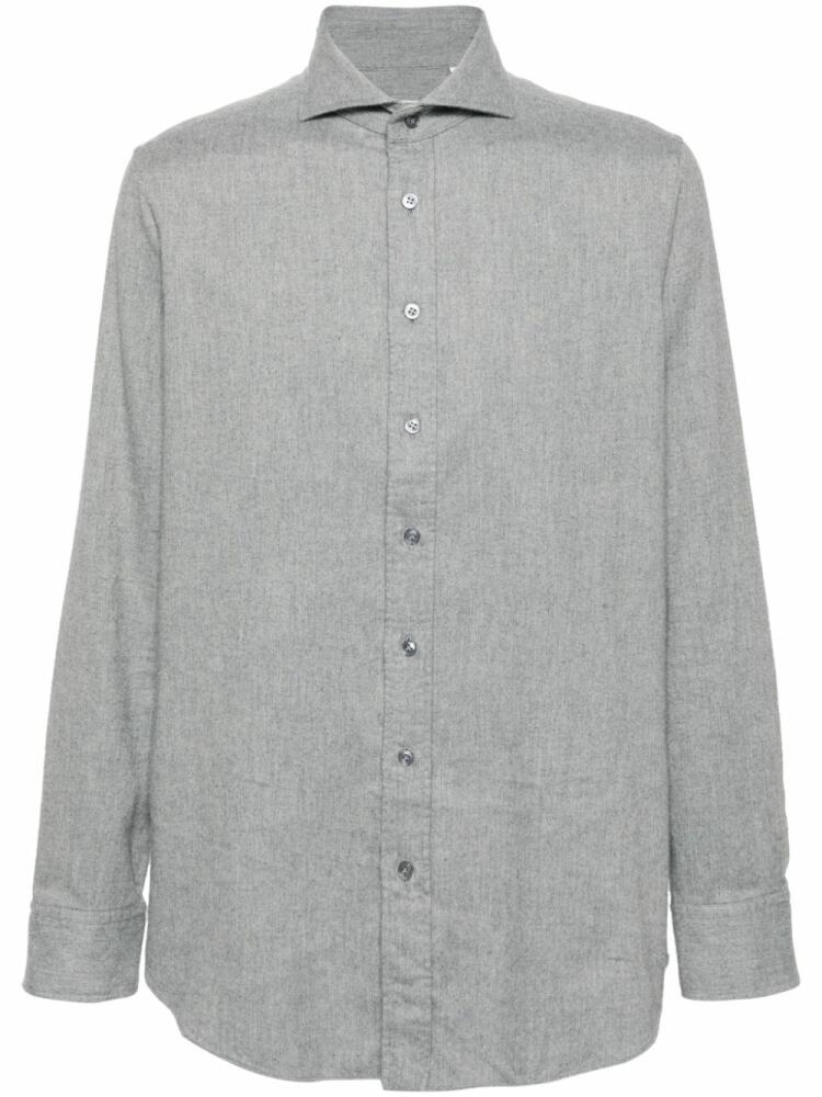 Lardini cutaway-collar flannel shirt - Grey Cover