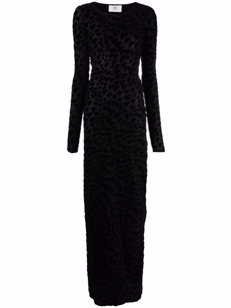 AMI Paris heart pattern maxi dress - Black Cover