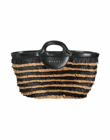 Marni Woman Handbag Black Leather, Textile fibers Cover