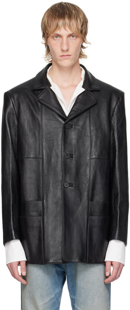 Enfants Riches Déprimés Black Go To Dallas Leather Blazer Cover