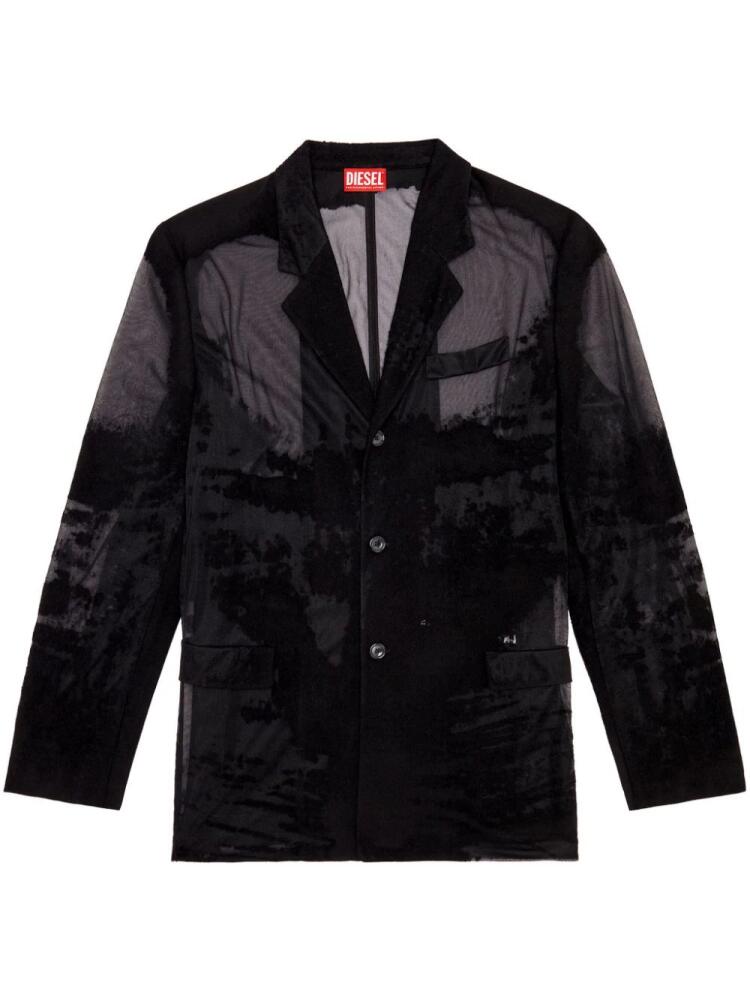 Diesel J-Reg devoré single-breasted blazer - Black Cover