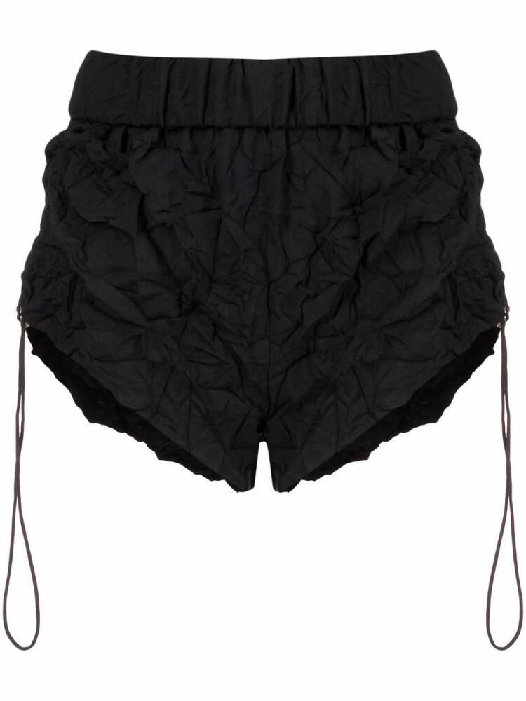 Dion Lee crinkled-finish short shorts - Black Cover