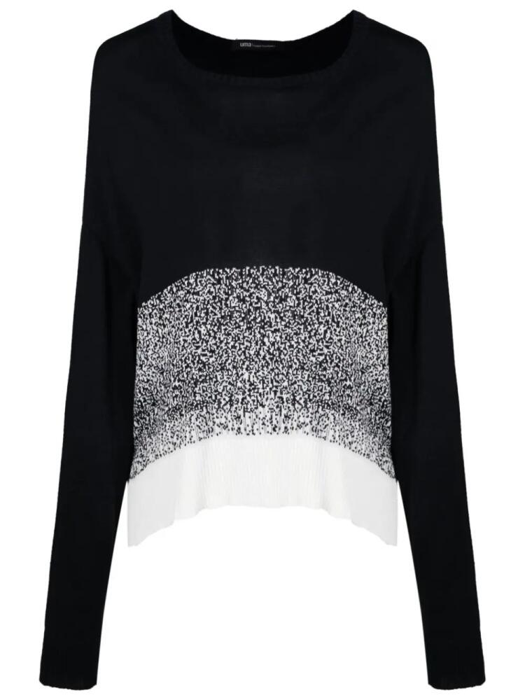 Uma | Raquel Davidowicz speckled two-tone jumper - Black Cover