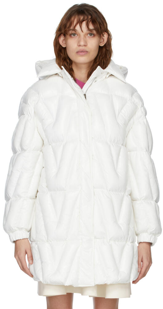 Valentino White Insulated Hooded Coat Cover