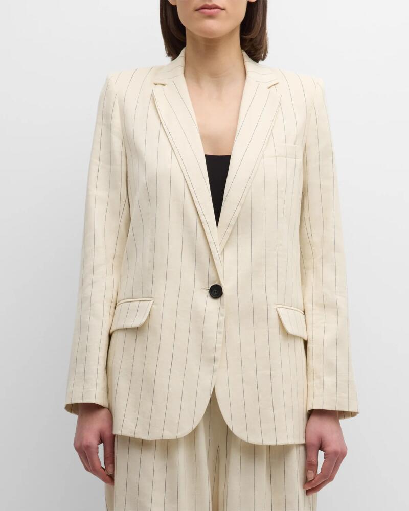 Vanessa Bruno Tilia Striped Single-Button Blazer Cover