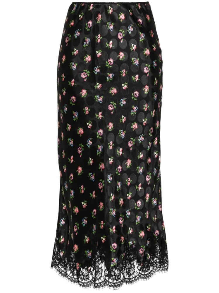 ERMANNO FIRENZE mix pattern-jacquard midi skirt - Black Cover