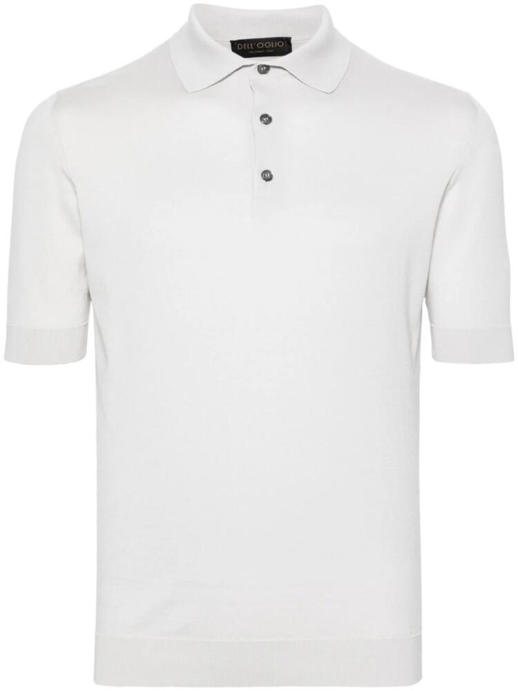 Dell'oglio fine-knit cotton polo shirt - Grey Cover