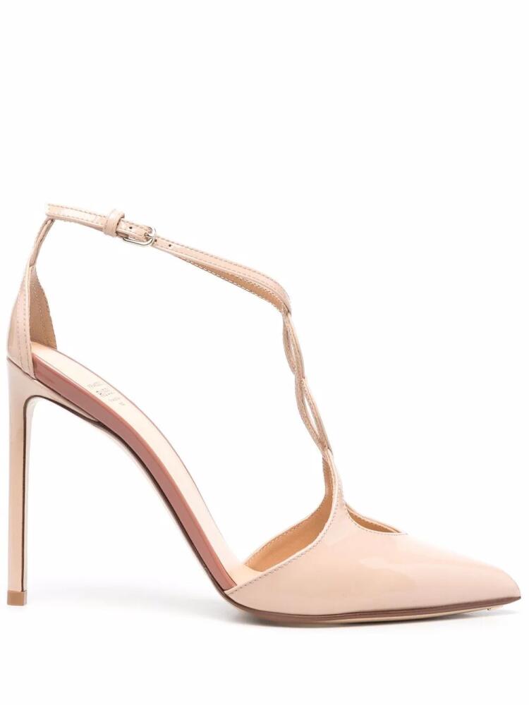 Francesco Russo pointed patent leather pumps - Neutrals Cover