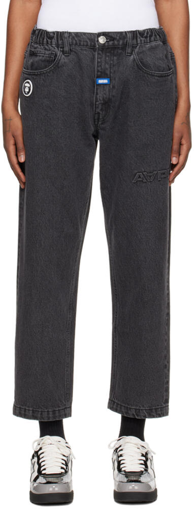 AAPE by A Bathing Ape Black Embossed Jeans Cover