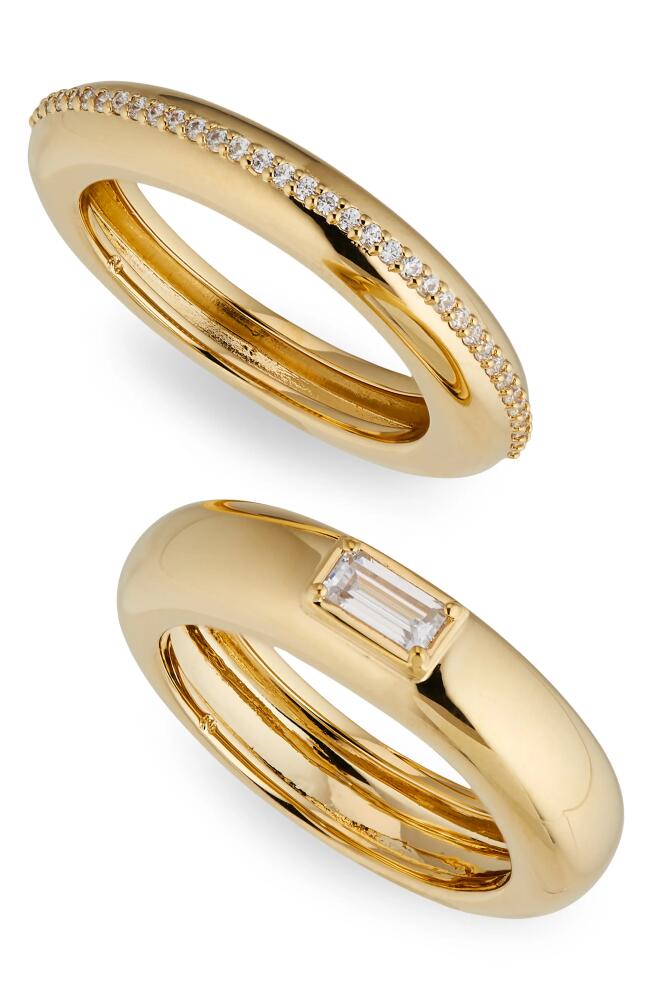 Nadri Entwine Set of 2 Cubic Zirconia Stacking Rings in Gold Cover