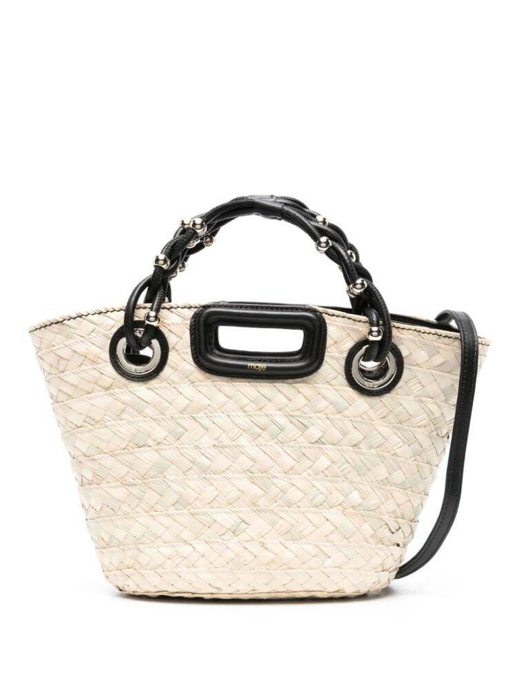 Maje mini basket tote bag - Neutrals Cover