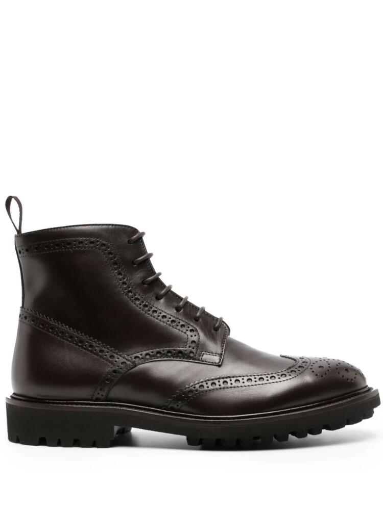 Scarosso Thomas perforated-detailing leather boots - Black Cover