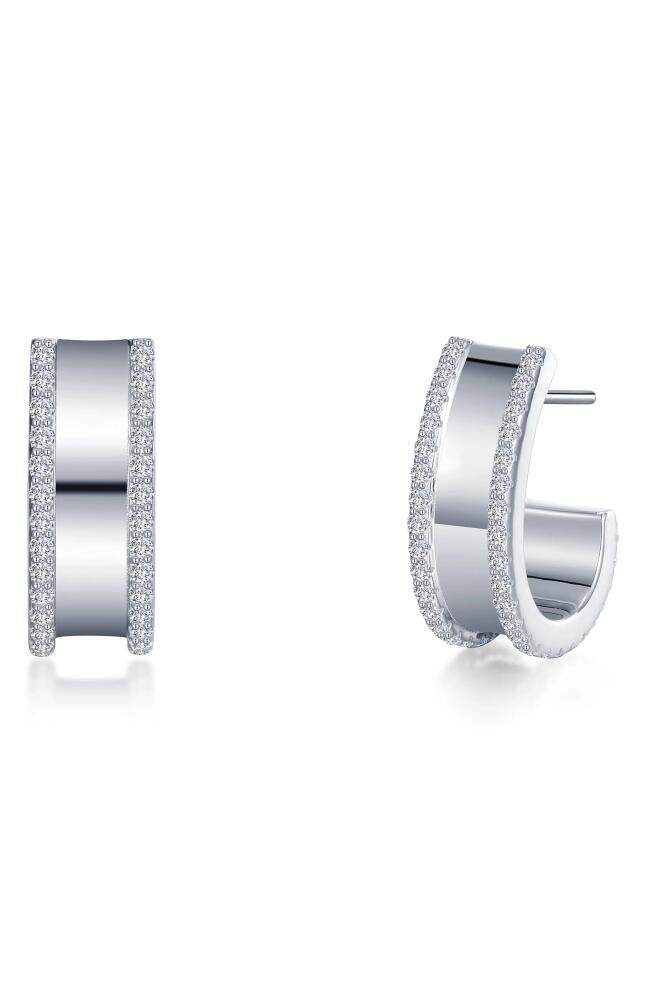 Lafonn Simulated Diamond Huggie Hoop Earrings in White/Silver Cover