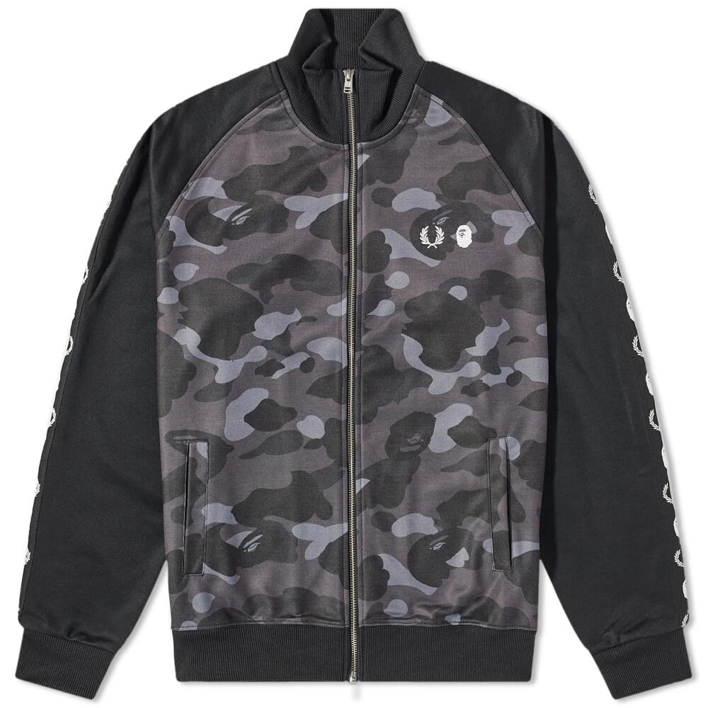 Fred Perry Men's x BAPE Camo Track Jacket in Black Cover