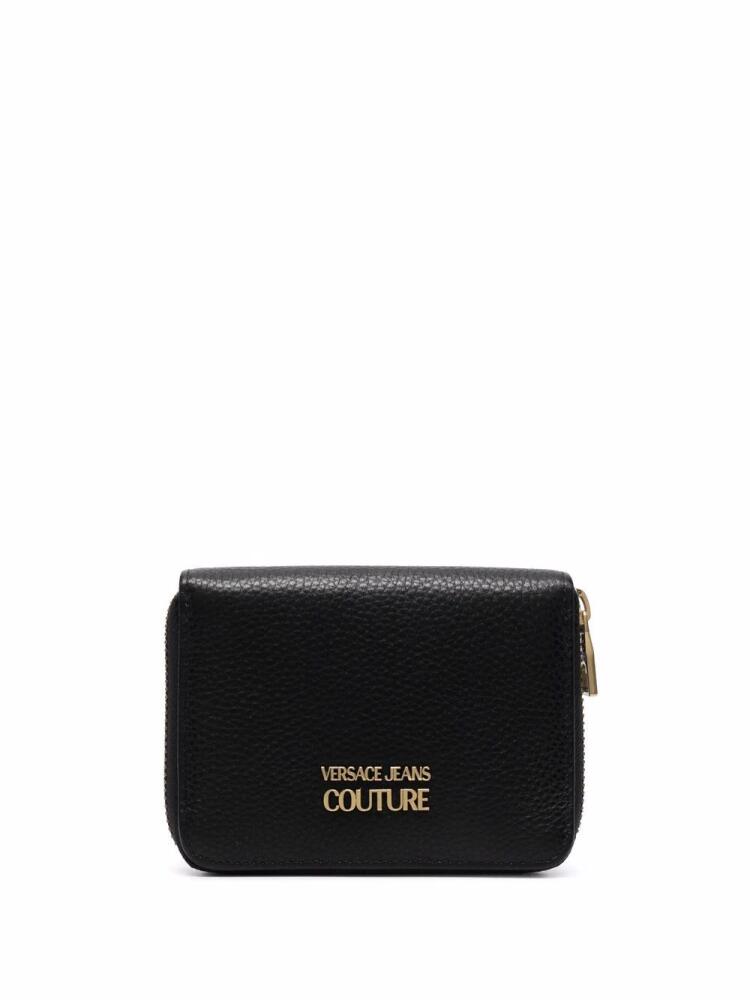 Versace Jeans Couture logo-plaque leather wallet - Black Cover