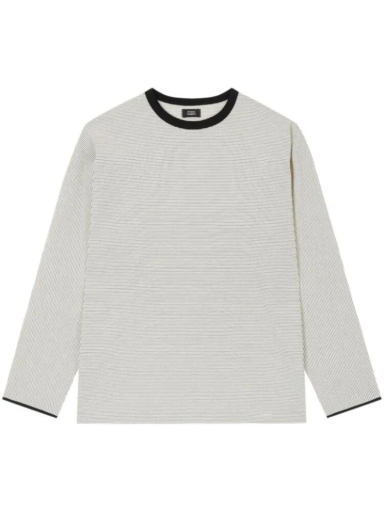 STUDIO TOMBOY stripe-pattern long-sleeved T-shirt - Neutrals Cover