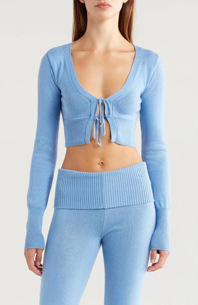 Florence by Mills Tie Front Crop Cardigan in Endless Sky Cover