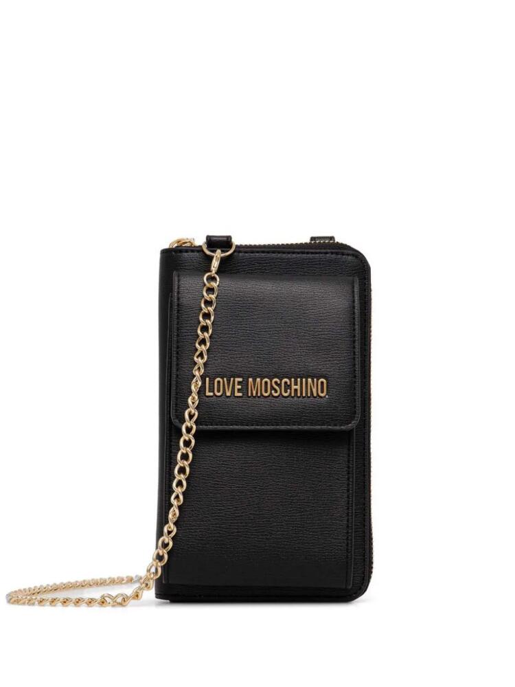 Love Moschino logo-lettering purse - Black Cover