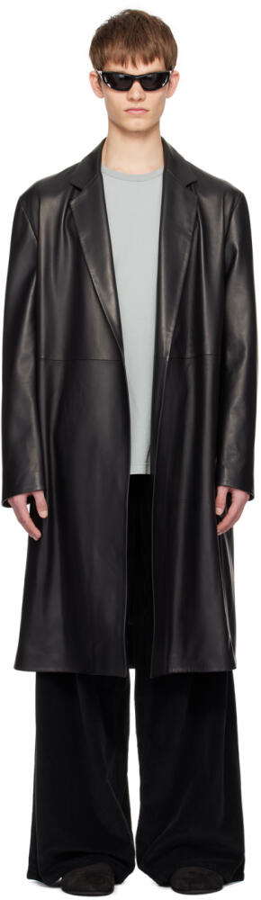 The Row Black Babil Leather Coat Cover