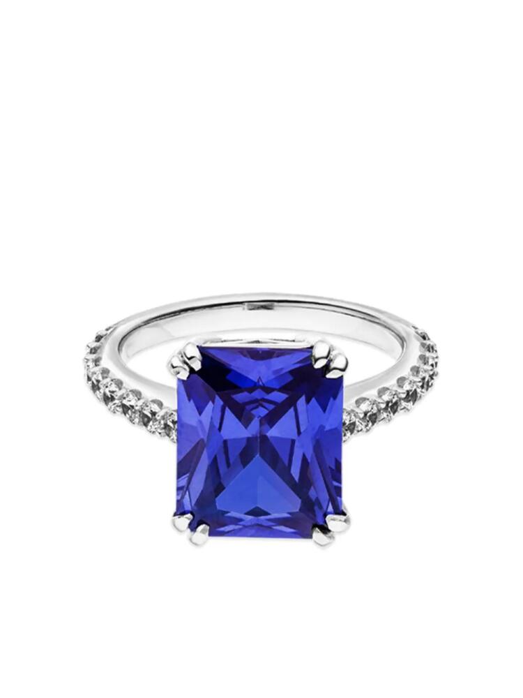 VEYNOU 14kt recycled white gold Nalu sapphire and diamond ring - Silver Cover