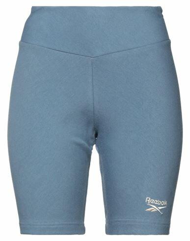 Reebok Woman Leggings Slate blue Cotton, Elastane Cover