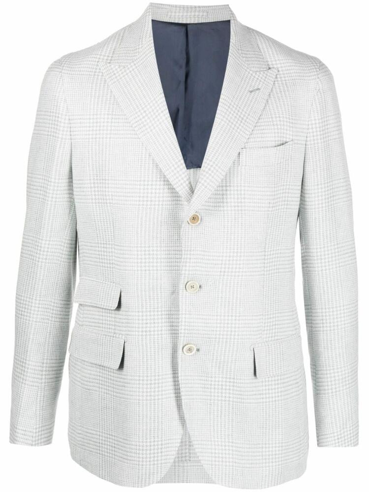 Eleventy houndstooth single-breasted blazer - Green Cover