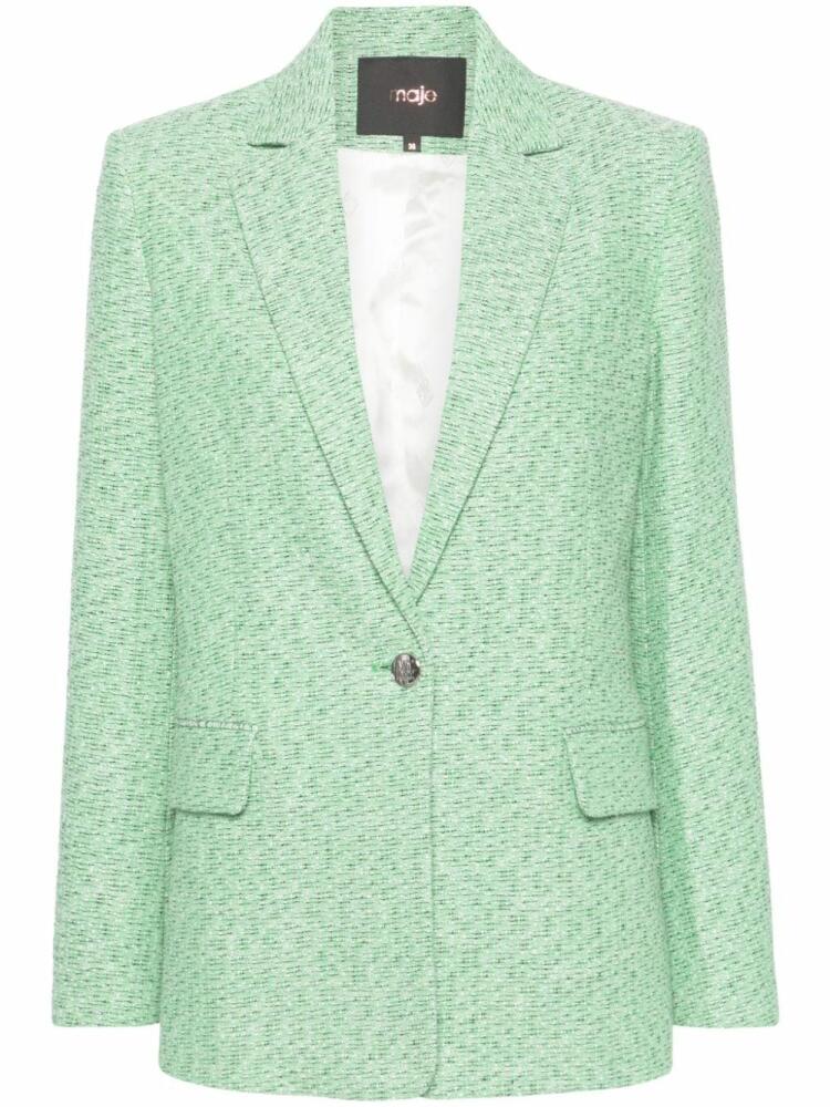 Maje single-breasted tweed blazer - Green Cover