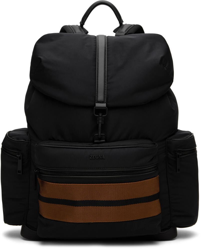 ZEGNA Black Technical Fabric Special Backpack Cover