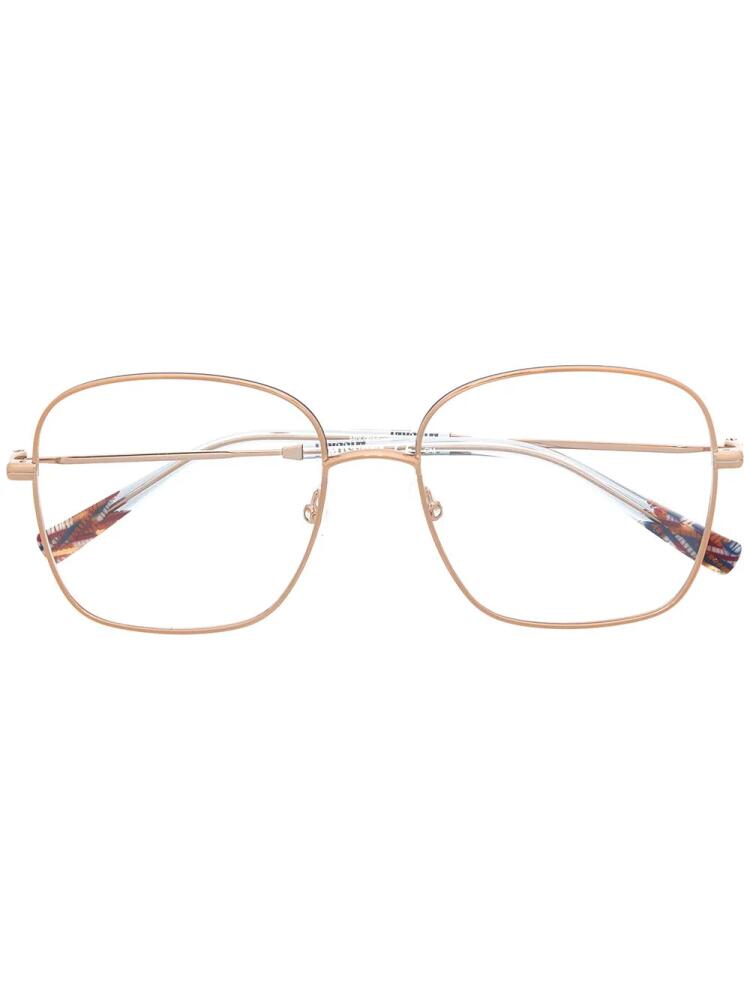 MISSONI EYEWEAR oversized square frame glasses - Gold Cover