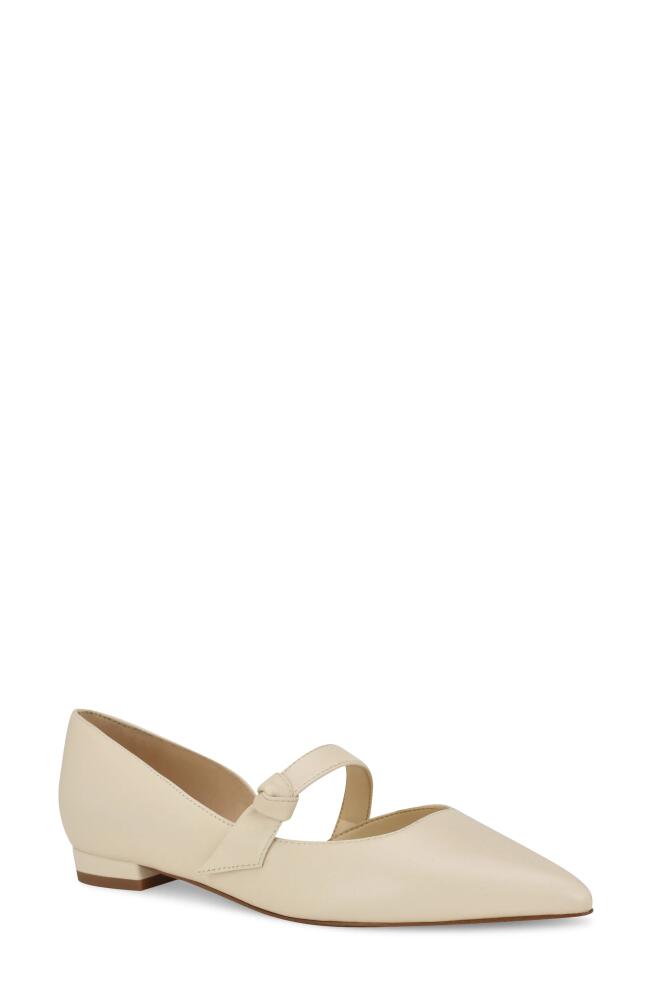 Nine West Luso Mary Jane Half D'Orsay Pointed Toe Flat in Ivory Cover