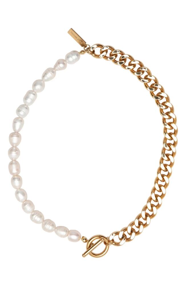 st. Moran Freshwater Pearl & Curb Chain Necklace in White Cover