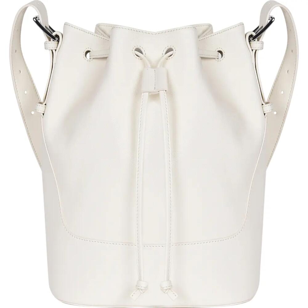 HYER GOODS Upcycled Leather Everyday Cinch Bucket Bag in Cream Cover