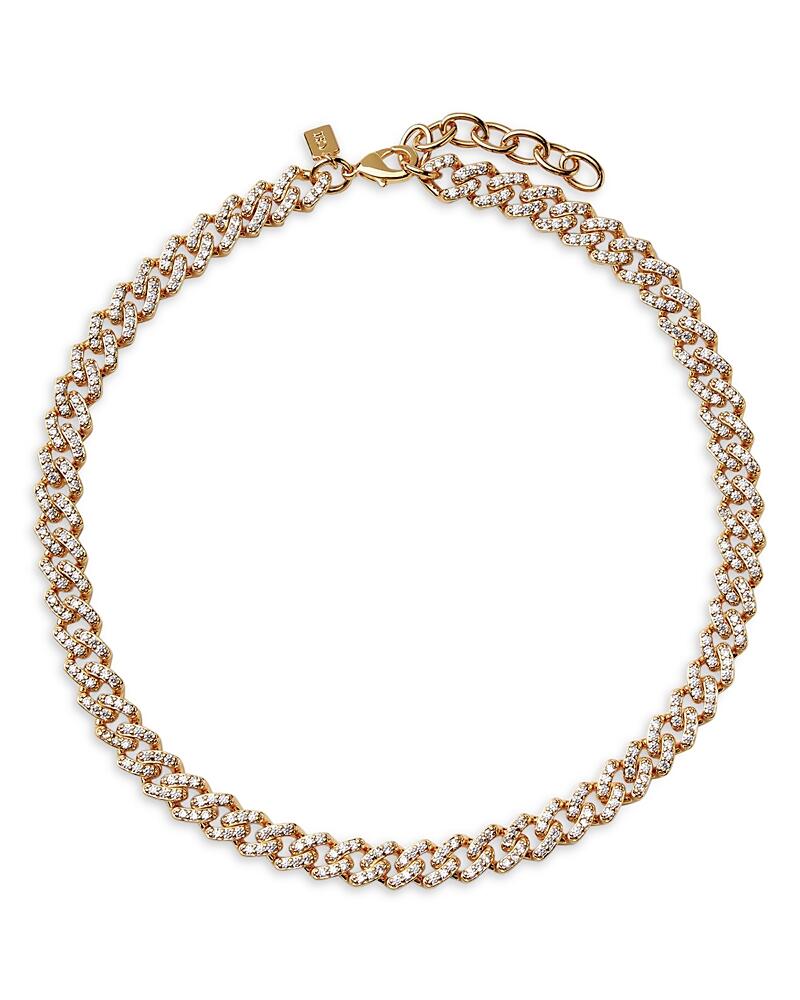 Crystal Haze Jewelry Pave Mexican Chain Link Collar Necklace in 18K Gold Plated, 16 Cover