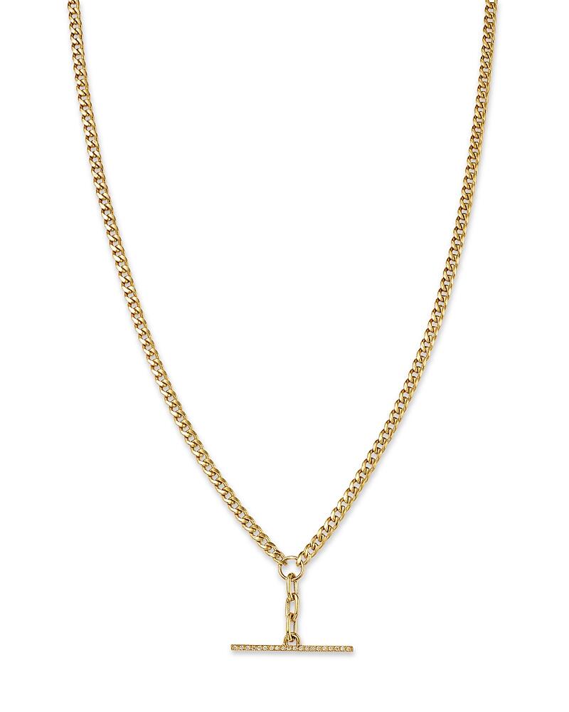 Zoe Chicco 14K Yellow Gold Heavy Metal Diamond Bar Lariat Necklace, 16-18 Cover