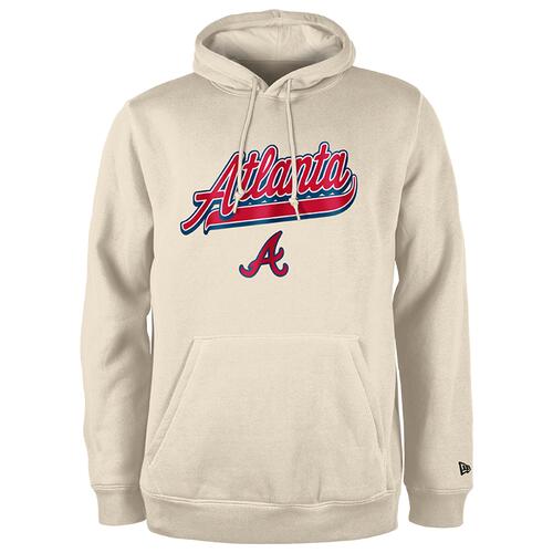 New Era Braves Hooded Pullover - Mens Tan/Tan Cover