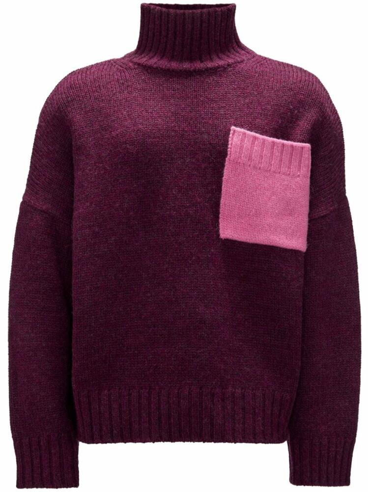 JW Anderson high-neck drop-shoulder jumper - Purple Cover