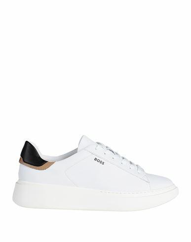 Boss Woman Sneakers White Soft Leather, Textile fibers Cover