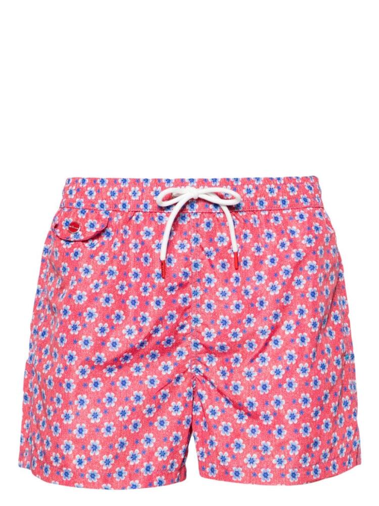 Kiton floral-print swim shorts - Red Cover