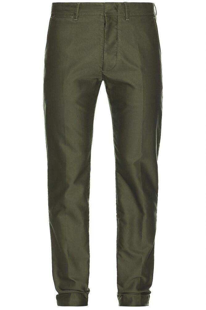 TOM FORD Compact Cotton Chino Pant in Green Cover