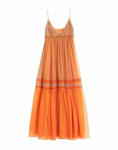 Alberta Ferretti Woman Maxi dress Orange Silk, Acetate, Elastane, Viscose, Polyester Cover