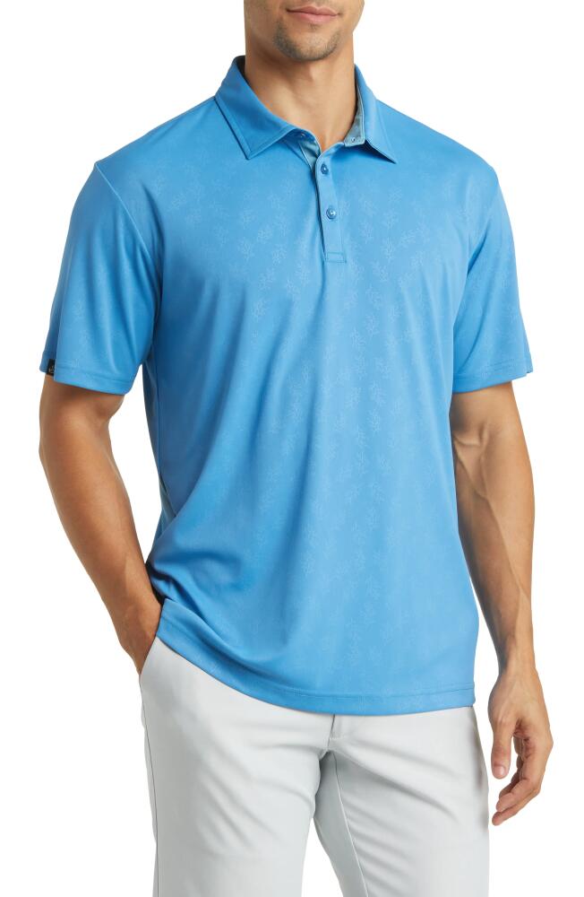 Swannies Barrett Botanical Print Golf Polo in Blue Cover