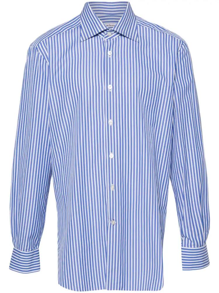 Kiton striped cotton shirt - Blue Cover