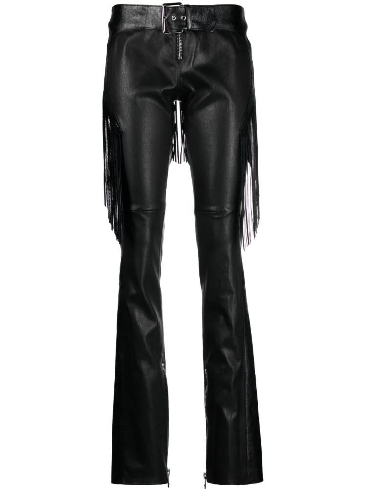 Versace fringed boot-cut trousers - Black Cover