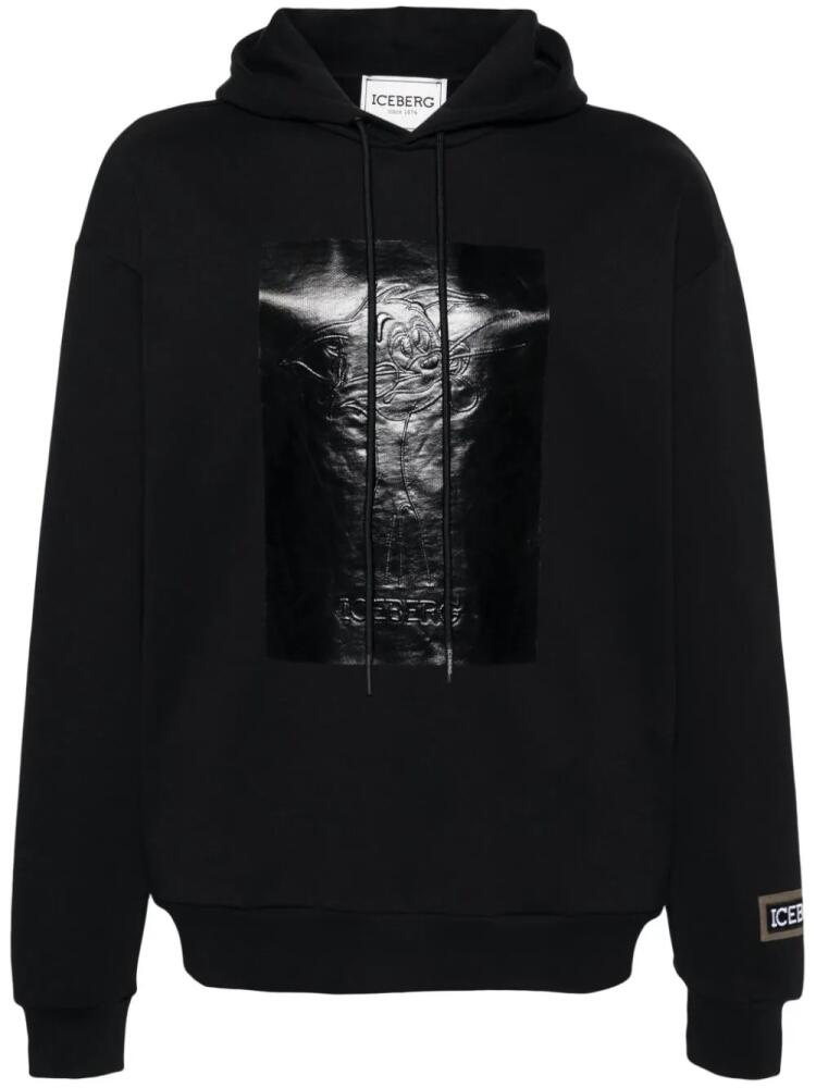 Iceberg logo-embossed hoodie - Black Cover